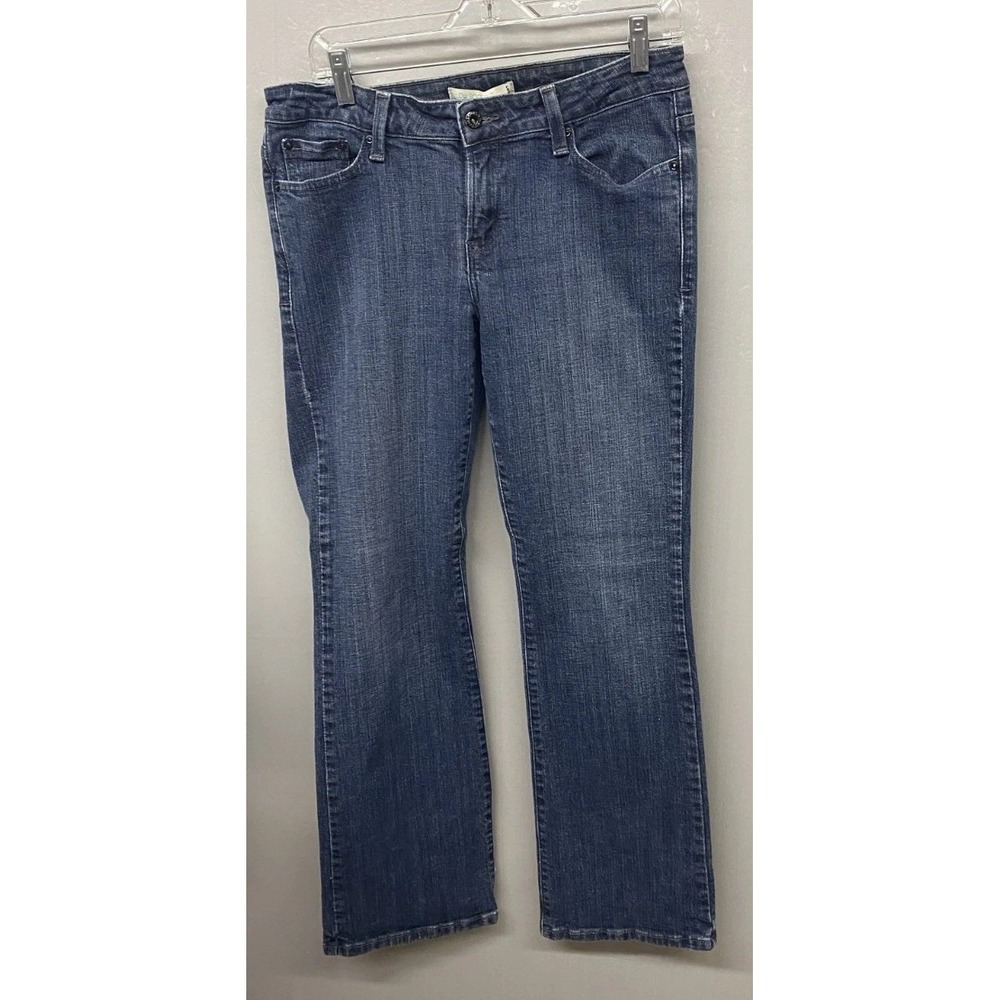 Levis 545 Low Boot Cut Jeans Women 10 Blue Denim Cotton Stretch Medium Wash Logo
